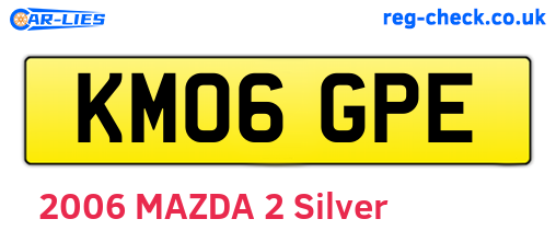 KM06GPE are the vehicle registration plates.