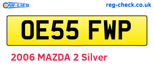 OE55FWP are the vehicle registration plates.