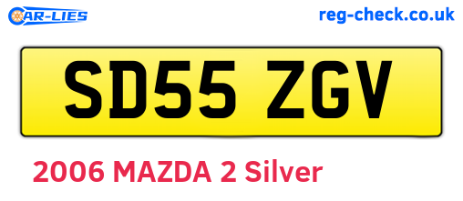 SD55ZGV are the vehicle registration plates.