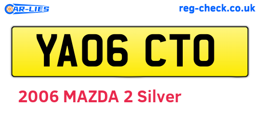 YA06CTO are the vehicle registration plates.