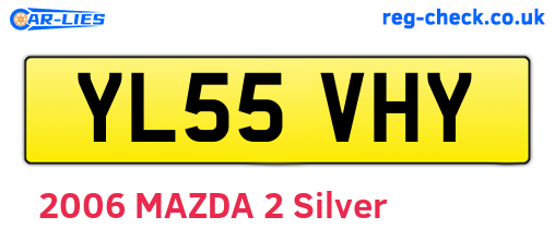 YL55VHY are the vehicle registration plates.