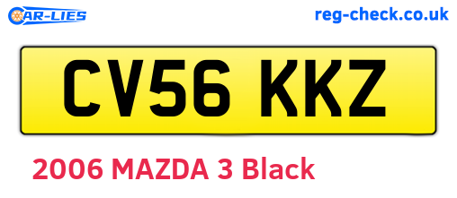 CV56KKZ are the vehicle registration plates.
