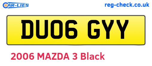 DU06GYY are the vehicle registration plates.