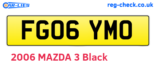 FG06YMO are the vehicle registration plates.