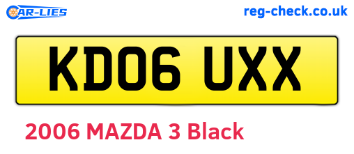 KD06UXX are the vehicle registration plates.