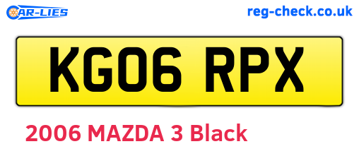 KG06RPX are the vehicle registration plates.