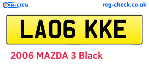 LA06KKE are the vehicle registration plates.