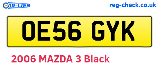 OE56GYK are the vehicle registration plates.