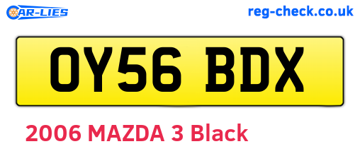 OY56BDX are the vehicle registration plates.