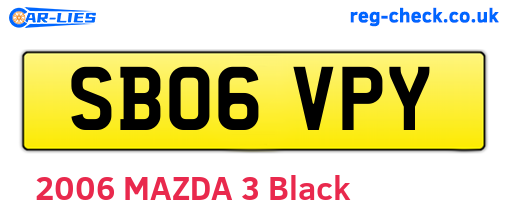SB06VPY are the vehicle registration plates.
