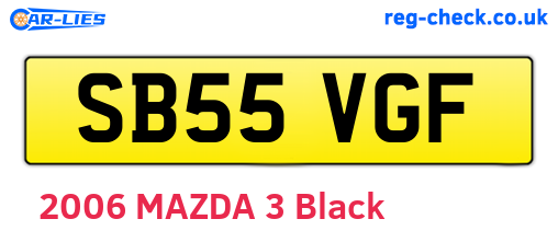 SB55VGF are the vehicle registration plates.