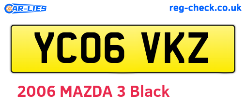 YC06VKZ are the vehicle registration plates.