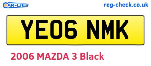 YE06NMK are the vehicle registration plates.