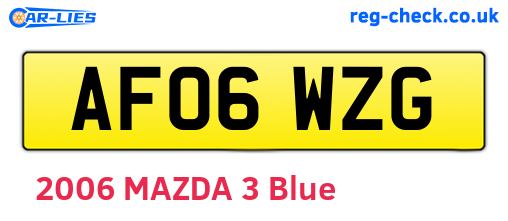 AF06WZG are the vehicle registration plates.