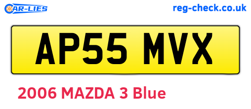 AP55MVX are the vehicle registration plates.