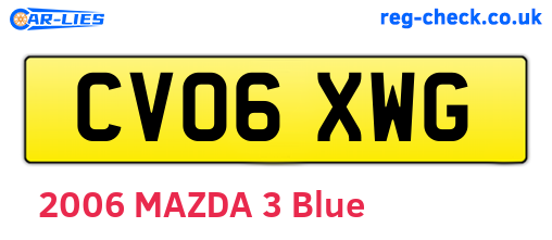 CV06XWG are the vehicle registration plates.