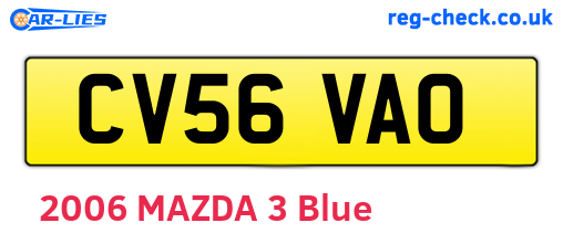 CV56VAO are the vehicle registration plates.