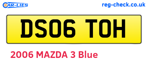 DS06TOH are the vehicle registration plates.