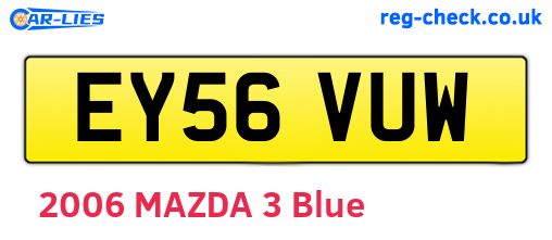 EY56VUW are the vehicle registration plates.