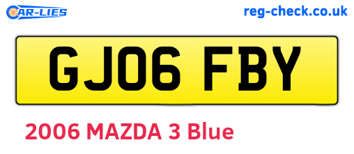 GJ06FBY are the vehicle registration plates.
