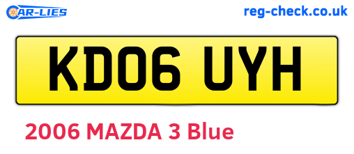 KD06UYH are the vehicle registration plates.