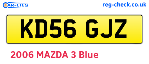 KD56GJZ are the vehicle registration plates.