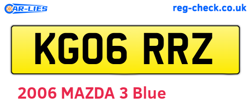 KG06RRZ are the vehicle registration plates.