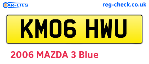 KM06HWU are the vehicle registration plates.