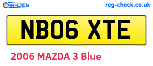 NB06XTE are the vehicle registration plates.