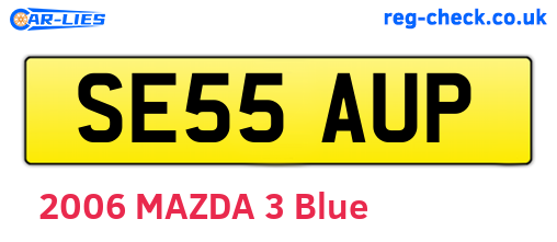 SE55AUP are the vehicle registration plates.