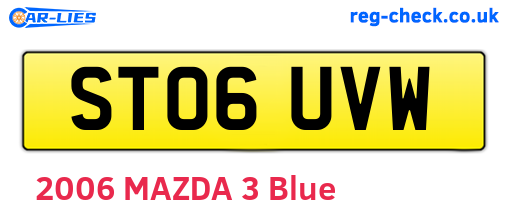 ST06UVW are the vehicle registration plates.