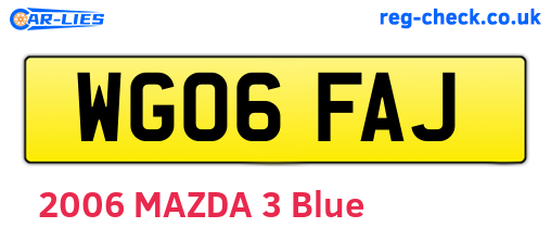 WG06FAJ are the vehicle registration plates.