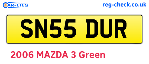 SN55DUR are the vehicle registration plates.