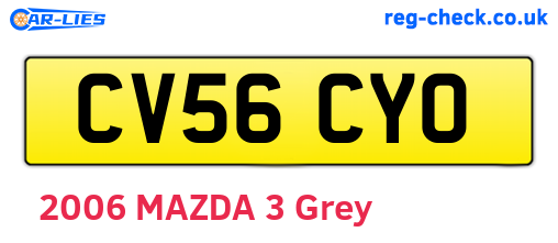 CV56CYO are the vehicle registration plates.