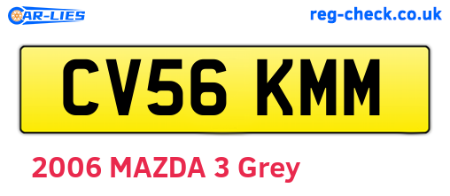 CV56KMM are the vehicle registration plates.