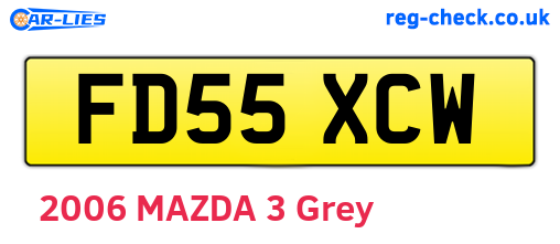 FD55XCW are the vehicle registration plates.