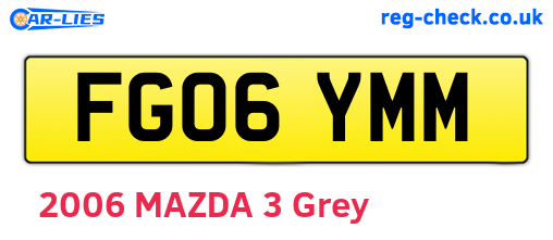 FG06YMM are the vehicle registration plates.