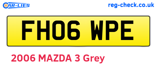 FH06WPE are the vehicle registration plates.