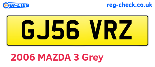 GJ56VRZ are the vehicle registration plates.