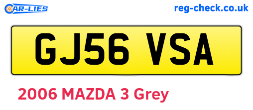 GJ56VSA are the vehicle registration plates.