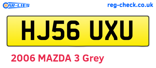 HJ56UXU are the vehicle registration plates.