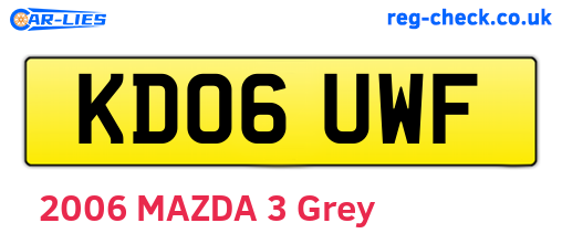 KD06UWF are the vehicle registration plates.