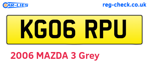 KG06RPU are the vehicle registration plates.