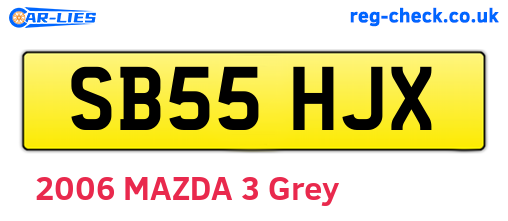 SB55HJX are the vehicle registration plates.