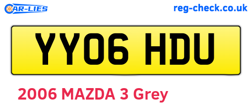 YY06HDU are the vehicle registration plates.