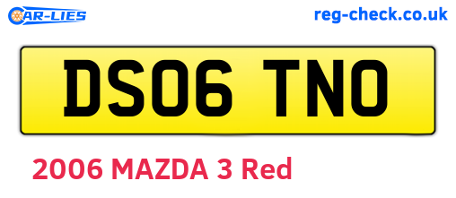 DS06TNO are the vehicle registration plates.
