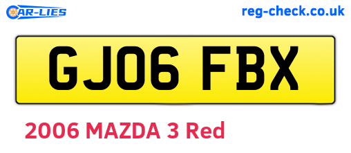 GJ06FBX are the vehicle registration plates.