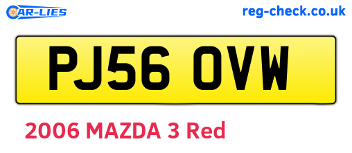 PJ56OVW are the vehicle registration plates.