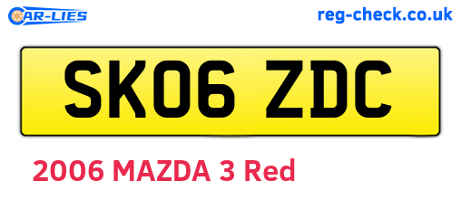 SK06ZDC are the vehicle registration plates.