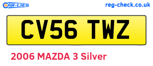 CV56TWZ are the vehicle registration plates.